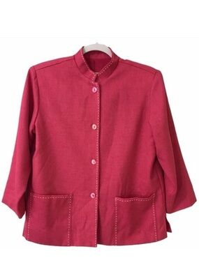 Patchington Blazer Jacket Brunch Church Spring Button Up Vintage 90s Pink Size S